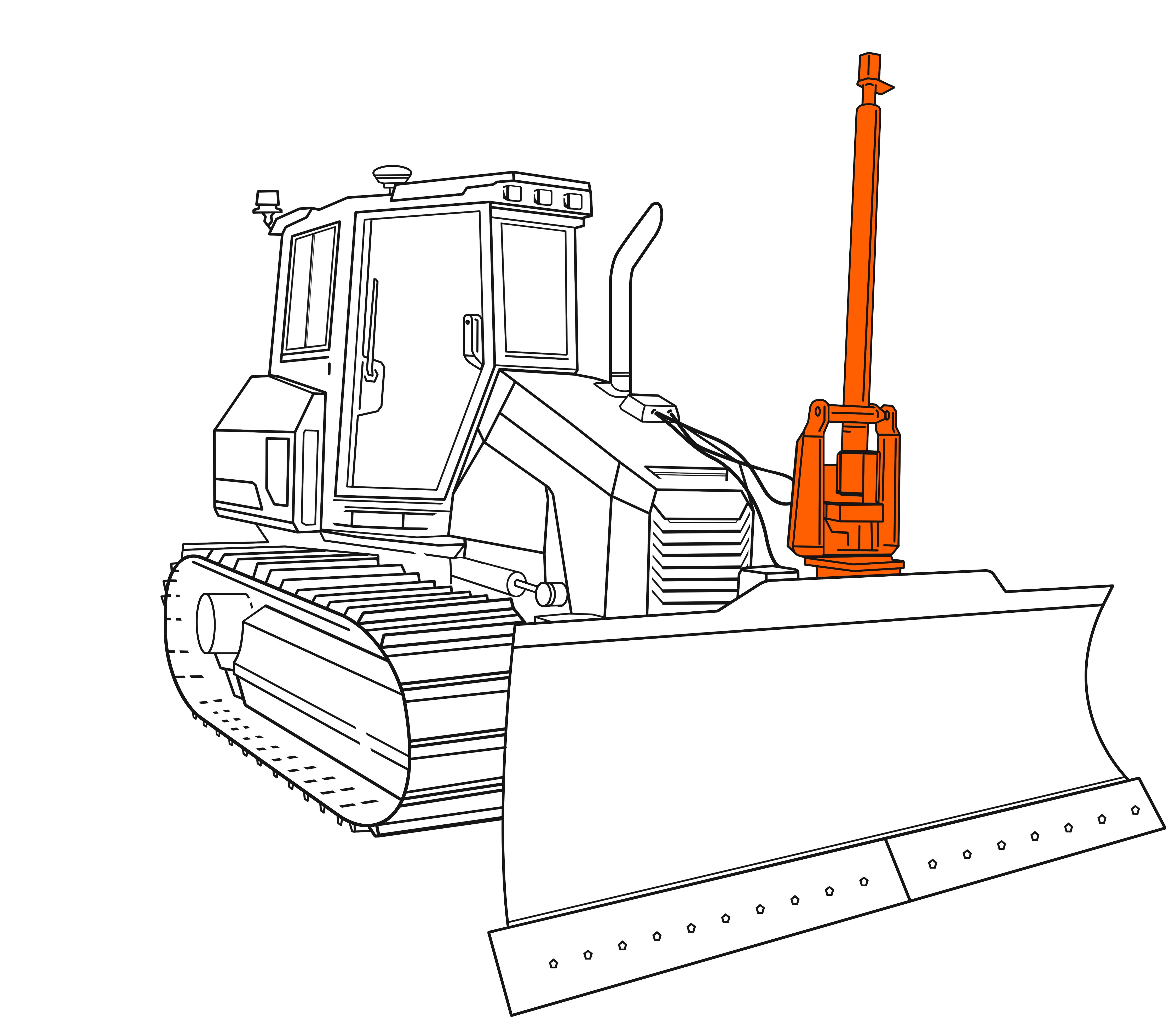 A DEVELON DD100 dozer outfitted with the optional 3D grade control system.